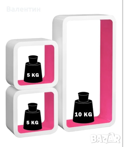 Комплект от 3 рафта за стена, снимка 2 - Етажерки - 51147739