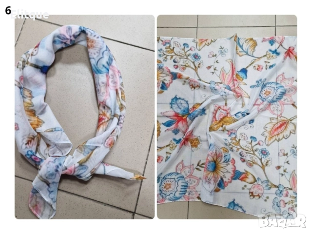 Красив дамски шал в различни принтове 70/70см, 100% памук, снимка 17 - Шалове - 52894993