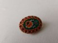 Винтидж италианска микромозайка с флорална овална игла, брошка, снимка 5