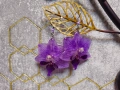 "Purple Orchid" Тези изящни обеци съдържат истинска мини орхидея в красиви розово-лилави нюанси, снимка 5