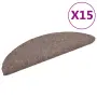 vidaXL Постелки за стълби, самозалепващи се, 15 бр., 56x17x3 см, светлокафяви, полукръгли, снимка 1