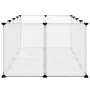 vidaXL Клетка за малки животни прозрачна 144x74x46,5 см PP и стомана, снимка 4