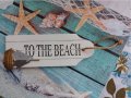 дървена ретро табела от Португалия с надпис Към плажа, снимка 1 - Декорация за дома - 40490246