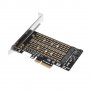 Адаптер M2 SSD NVMe+SATA (M-key+B-key) to PCI Express 3.0 4x adapter, снимка 2