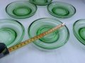 Ретро стъклени чинийки цветно зелено стъкло, снимка 2