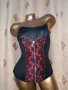 KISS ME L Черен ,еластичен корсет с цип, снимка 2