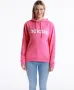 Памучен дамски суичър Adidas розов с качулка с принт, L размер, снимка 6
