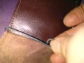 Щипка за пари естествена кожа 100х80мм нова кафява, снимка 5