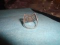 СТАР СРЕБЪРЕН АРТ ПРЪСТЕН СРЕБРО 925 АЖУРНА РЪЧНА МАЙСТОРСКА АРТ НУВО ИЗРАБОТКА АНГЛИЯ 26266, снимка 9