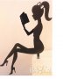 Седнала Дама Лейди с книга черен твърд акрил топер украса декор за торта рожден ден моминско парти, снимка 1 - Други - 35722712