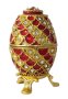Фаберже стил, яйце-кутийка за бижута, инкрустирана с кристали., снимка 1 - Декорация за дома - 37922265