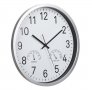 Стенен часовник, Сребрист, 3 Показания на час, температура и влажност,, 34 x 4.5 cm, снимка 2