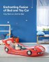 Ново Надуваемо Детско Легло с Дизайн на Състезателна Кола - Перфектно за Пътуване, снимка 4