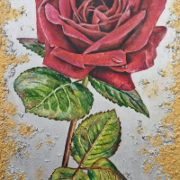 Роза картина маслени бои , снимка 1 - Картини - 44618685
