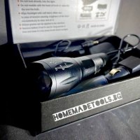 Мощен акумулаторен фенер с cree led диод 2500w ZOOM T6, снимка 5 - Къмпинг осветление - 42120776