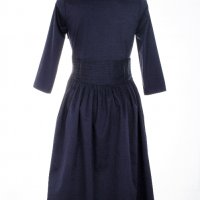 Тъмносиня памучна рокля марка Fever Heritage - M, снимка 4 - Рокли - 38384485
