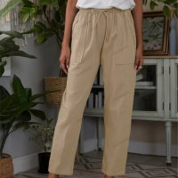 Дамски моден едноцветен панталон с връзки, 5цвята - 023, снимка 2 - Панталони - 41750873