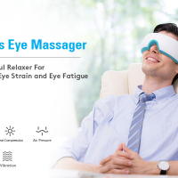 Breo iSee 3S електрически масажор за очи с музика за въздушно налягане вибрация термо компресия, снимка 13 - Козметика за лице - 44827839