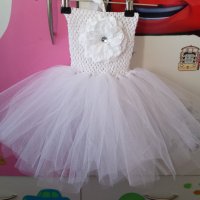 Бяла детска рокля туту модел 1-3години, снимка 3 - Детски рокли и поли - 38783905