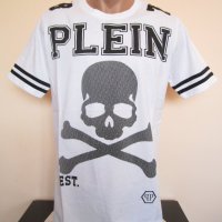 НОВА бяла памучна тениска PHILIPP PLEIN / Филип Плейн размер L, снимка 1 - Тениски - 41596118