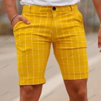 Мъжки вталени карирани ежедневни къси панталони голям размер, 5цвята - 023, снимка 4 - Къси панталони - 40804621