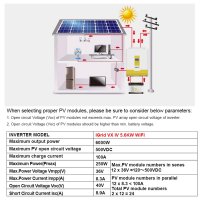 Соларен инвертор Hybrid Easun 5.6KW Inverter 100A MPPT 48V With Parallel Function ON/OFF-Grid, снимка 5 - Друга електроника - 41735303