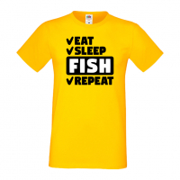 Мъжка тениска Fish 1,Eat,Sleep,Fish,Anime,Repeat,Ядене,Спане,Риба,Подарък,Повторение,Празник,, снимка 8 - Тениски - 36418956