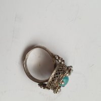 Стар филигранен сребърен пръстен, снимка 14 - Антикварни и старинни предмети - 42702371