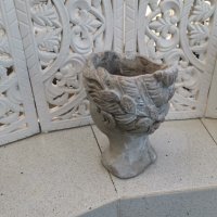 Саксия/ ваза антична цементна 18 х 15 см нова, снимка 7 - Саксии и кашпи - 40508890