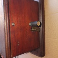 100 годишен френски стенен дървен телефон .  РЯДЪК, снимка 3 - Антикварни и старинни предмети - 44325322