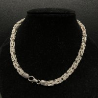 Сребърен синджир Byzantine chain кралска оплетка, снимка 3 - Колиета, медальони, синджири - 44420819