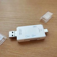 Четец за карти 6 в 1 - USB 2.0/OTG/ Type-C/Micro USB/SD/TF, снимка 10 - USB кабели - 42559685