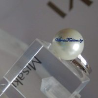 MISAKI – сребърен пръстен с бяла перла, снимка 6 - Пръстени - 44414684
