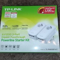 TP-Link TL-PA8030P KIT, Powerline интернет по домашната електрическа мрежа, адаптер в отлично състоя, снимка 1 - Мрежови адаптери - 44459539