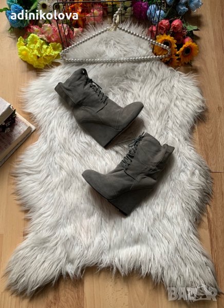 Велурени боти на платформа, снимка 1