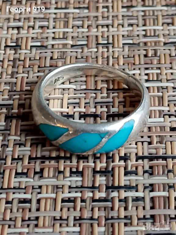 Сребърен пръстен с тюркоаз , снимка 1