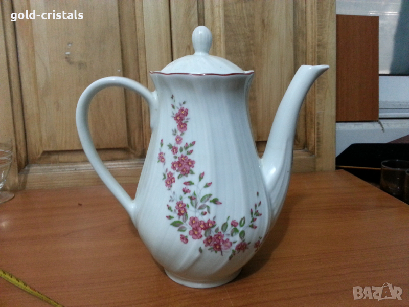 Стар български порцелан чайник кана, снимка 1