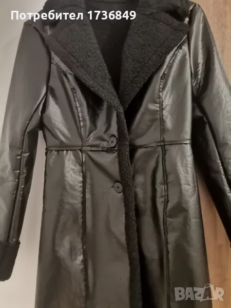 Черно кожено палто , снимка 1