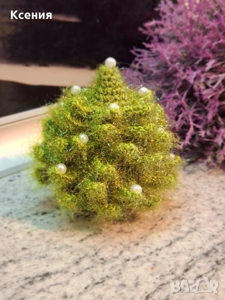 Плетена играчка Елха/малка/, Коледно дърво, ръчно изработени, Подарък за Коледа, снимка 1