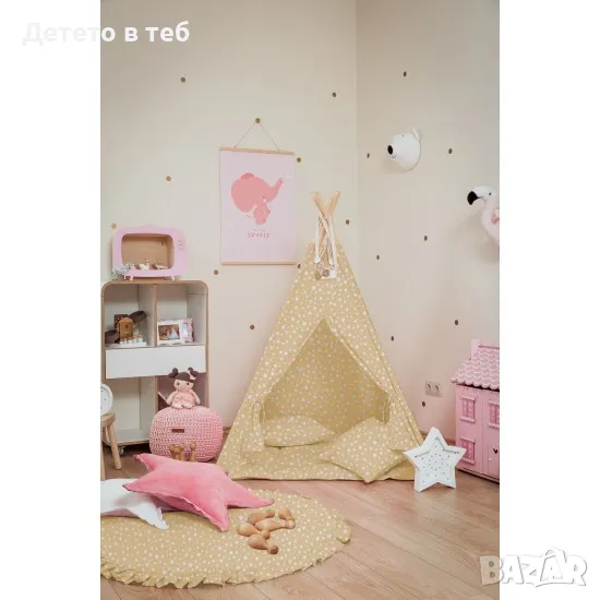 Палатка игу бежови звезди, снимка 1