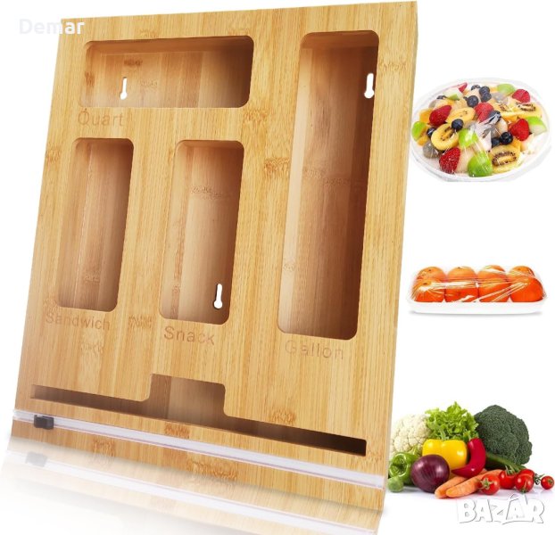 Органайзер за съхранение на торбички за прозрачно фолио и нож 5 в 1 , снимка 1