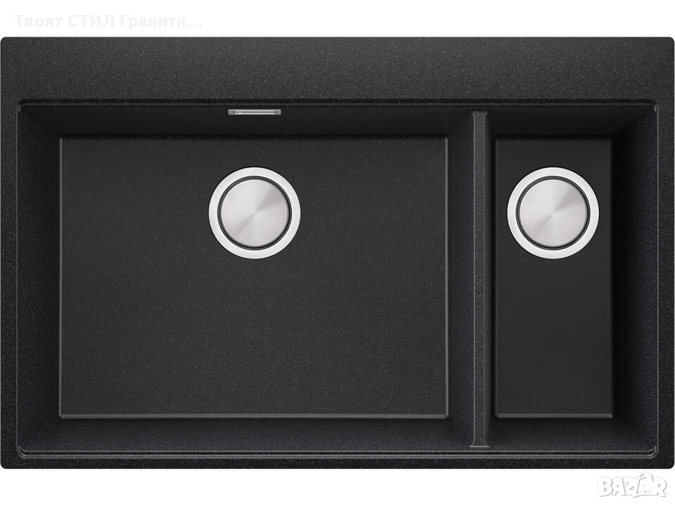 Графит кухненска гранитна мивка Осло 80 Duo Top 780x500 мм, снимка 1