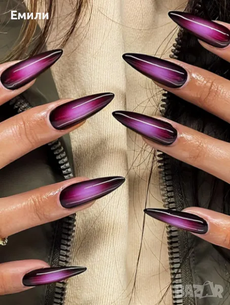 Комплект press-on нокти 30 броя + лепенки с лепило + двустранна пила , снимка 1