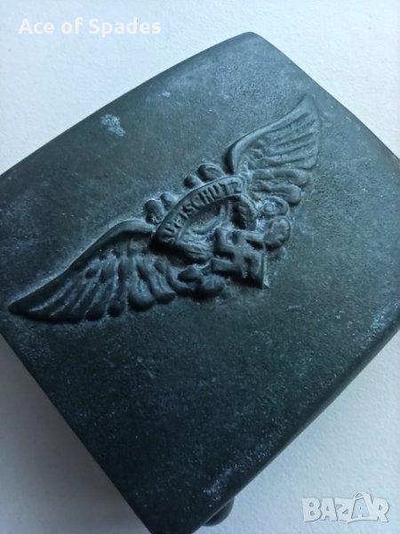 Немска Тока WW2 Original Luftschutz Belt Buckle RZM, снимка 1