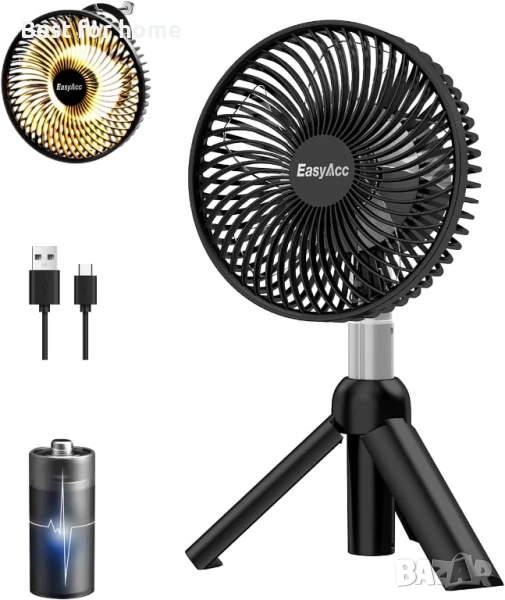  Преносим  вентилатор с LED светлина, 5000 W и 4 скорости, снимка 1