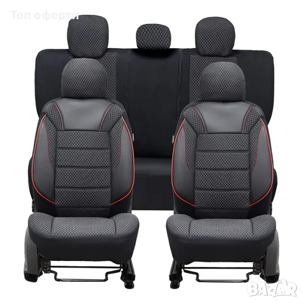 Тапицерия за седалки 1181 класико черно / бордо, снимка 1