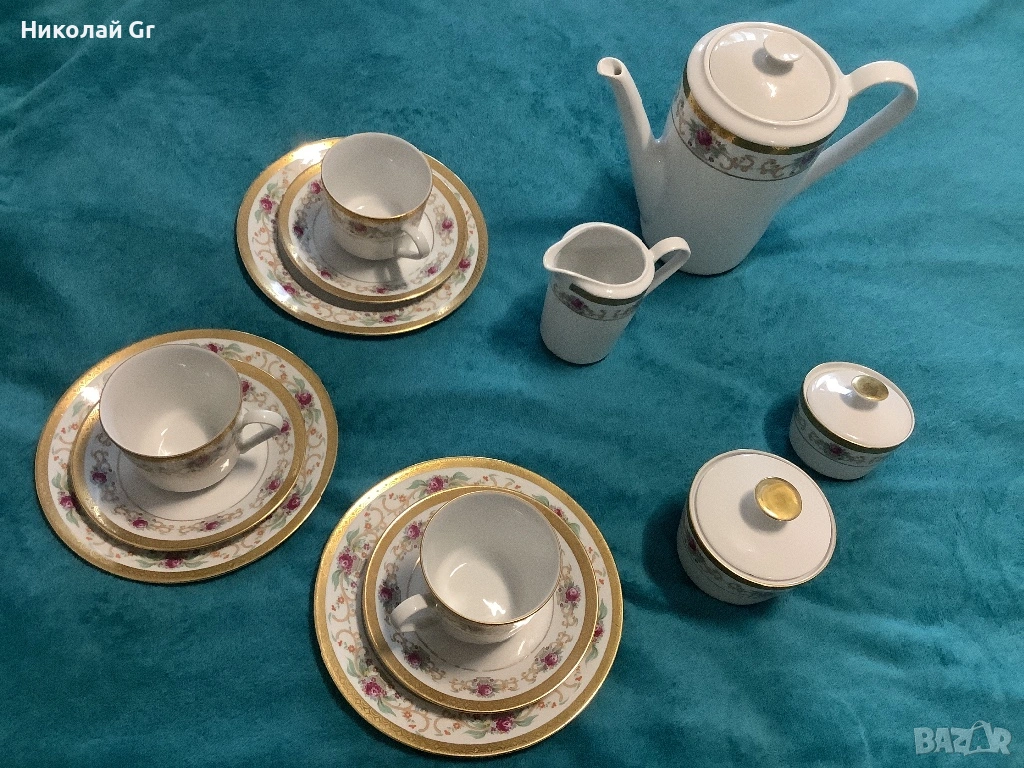 Сервиз за кафе  позлата порцелан произведено в Германия не се използва отличен състояние, снимка 1