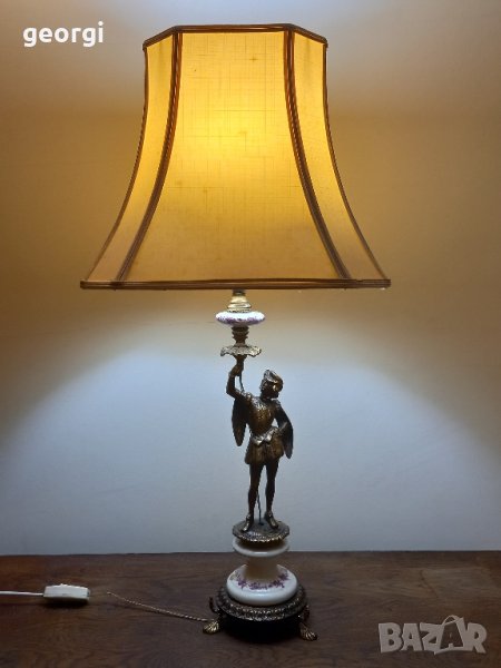 италианска ретро бронзова настолна лампа , снимка 1