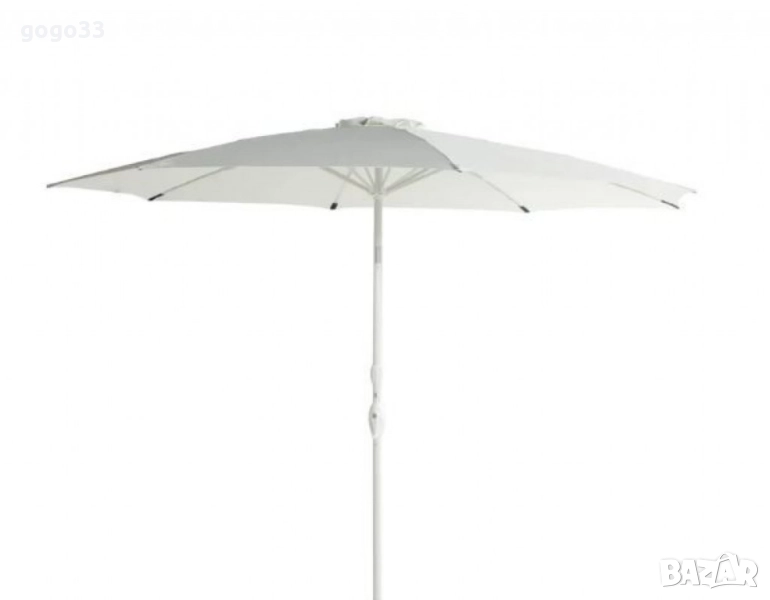 Усилен Плажен чадър – 250 см, бял, без стойка NS6352 "ултра високо качество", снимка 1