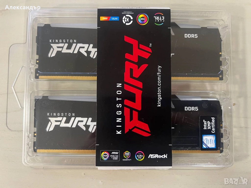 Продавам RAM памет Kingston 64GB (2x32GB) DDR5 5200MHz KF552C40BBK2-64, снимка 1